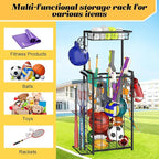 Sports Equipment Organizer, Small Garage Ball Storage Rack - Image 6