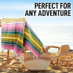 Hydration Nation Authentic Large Handwoven Mexican Striped Throw Blanket - Image 5