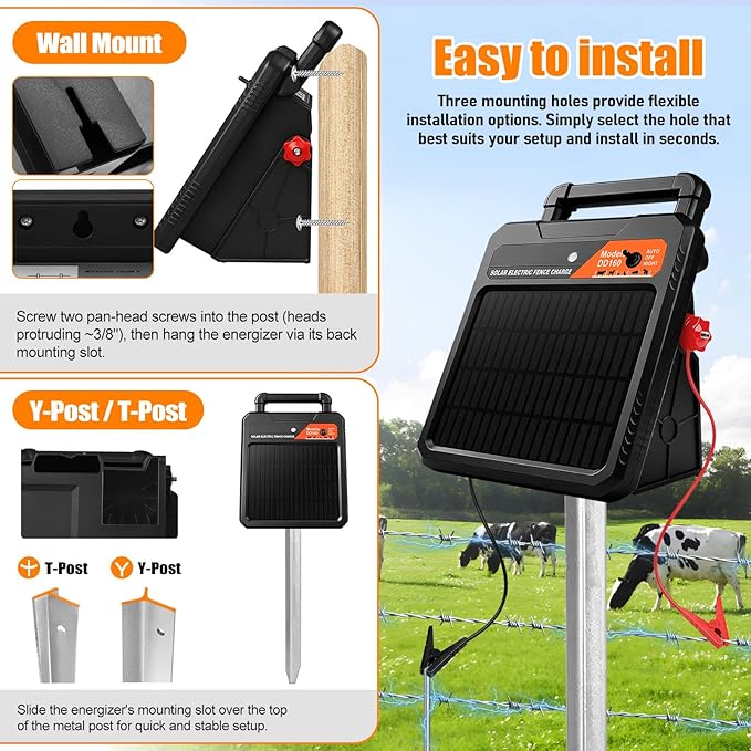 10 Mile Solar Electric Fence Charger, 0.16J Output - Image 6