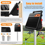 20 Mile Solar Electric Fence Charger, 0.4J Output Solar Fence Kit 10.2 KV Max - Image 5