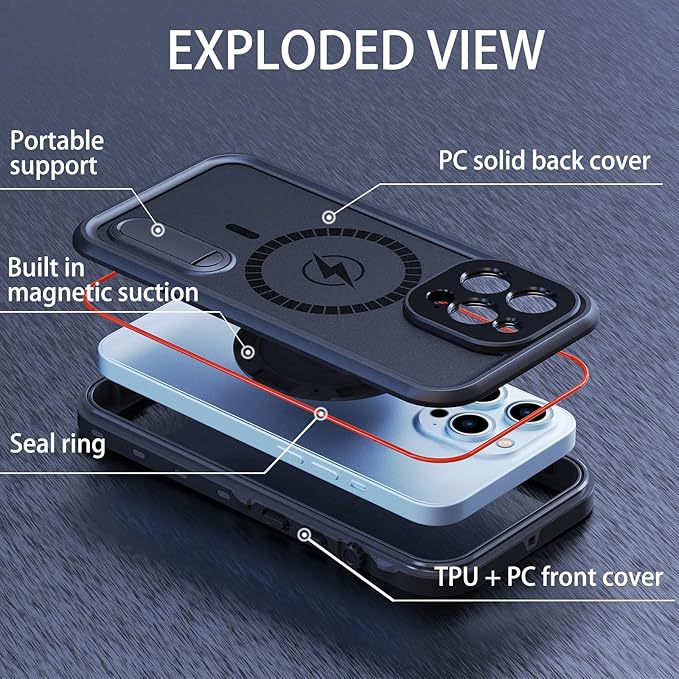 Omio for iPhone 13 Pro Waterproof Case Compatible - Image 5