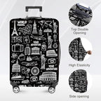 ANNA QUEEN Travel Seamless Pattern Luggage Cover -Stretchable Airplane Suitcase - Image 3