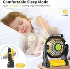 Portable Camping Fan Cordless Battery Powered，270° Rotating Portable Battery - Image 3