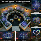 Solar Garden Lights Outdoor, 4 Pack 120 LED Twinkling Firework Lights Decorative - Image 4