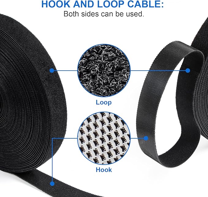 OneLeaf 46ft x 1/2inch Fastening Cable Ties Roll, Reusable Self-Gripping Strips - Image 4