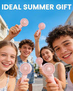 6 Pcs Mini Handheld Fan Bulk, 3 Speed Portable Personal USB Rechargeable Fan - Image 7