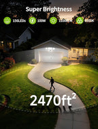 100W LED Security Lights, 11000LM Hardwired Flood Lights - Image 3