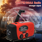 2000MAH Emergency Hand Crank Radio, Portable Survival Solar Radio AM FM NOAA - Image 4