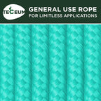 TECEUM Rope – 150 Feet x 1/4 Inch – Green Wave – Strong All-Purpose Utility - Image 9