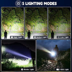 3Pack Rechargeable Flashlights High Lumens, 5Modes LED Flashlight Rechargeable - Image 3