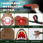 Dysaim Dinosaur Headlamp for Kids Head Lamp Outdoor Camping Essentials Gear - Image 4