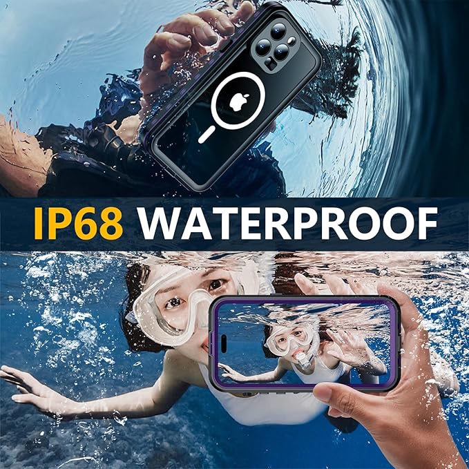 Red2Fire for iPhone 14 Pro Case Waterproof, Phone Case 6.1" Purple/Clear - Image 2