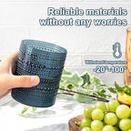 YOUBET 24PCS Plastic Hobnail Drinking Glasses - 14 Oz Blue Vintage Glasses - Image 7