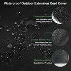 3Pack Outdoor Extension Cord Safety Cover, 10x5 Inch, 600D Canvas Material - Image 3