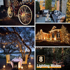 btfarm 2 Pack Solar String Lights Outdoor, 66FT 160LED Solar Fairy Lights - Image 4