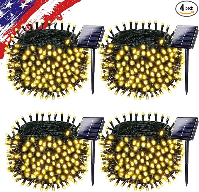 Upgrade 4Pack 400LED Solar String Lights by KAQ