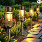 LETMY 8 Pack Brown Solar Pathway Lights Outdoor, Bright Solar Lights Outdoor by Letmy