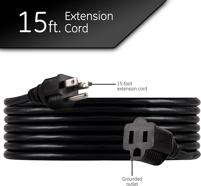 UltraPro Outdoor Extension Cord, 15 Ft, Heavy Duty Extension Cord, Double - Image 2