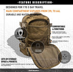 Miramrax Tactical Backpack Military Army Daypack - Image 6