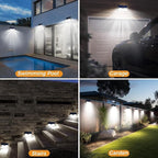 4 Pack Solar Lights Outdoor Motion Sensor, 318 LED Waterproof Fence Light - Image 6