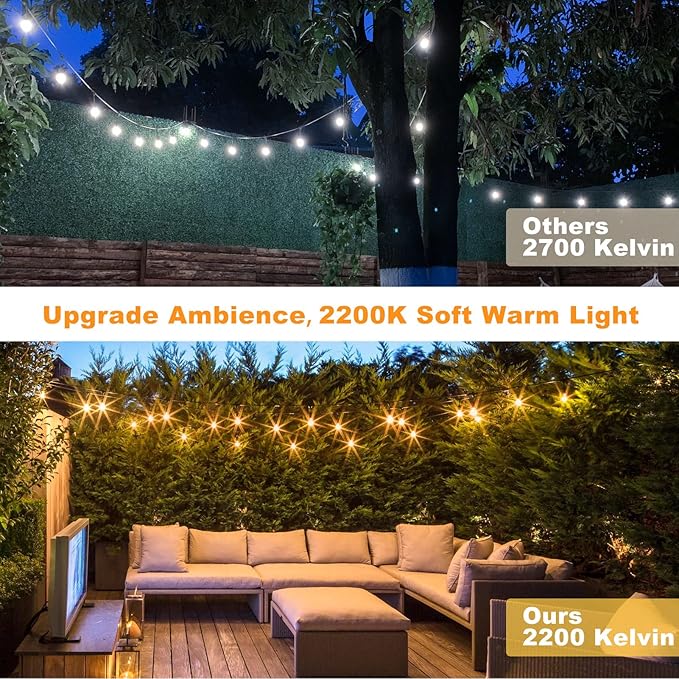 Achin Outdoor String Lights 96FT Waterproof IP65 LED Patio Lights - Image 7