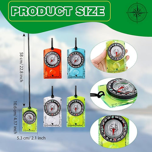 16 Pcs Orienteering Compass Acrylic Hiking Compass - Image 2