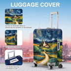 ANNA QUEEN Starry Night Landscape Luggage Cover, Artistic Oil Painting Style - Image 2