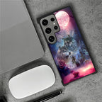 for Samsung Galaxy S24 Ultra Case, Star Two Wolfs Howling Pattern Graphic - Image 2