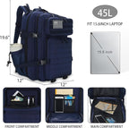 Sparklekle Military Tactical Backpack 45L 3 Day Assault Pack Waterproof Molle - Image 2