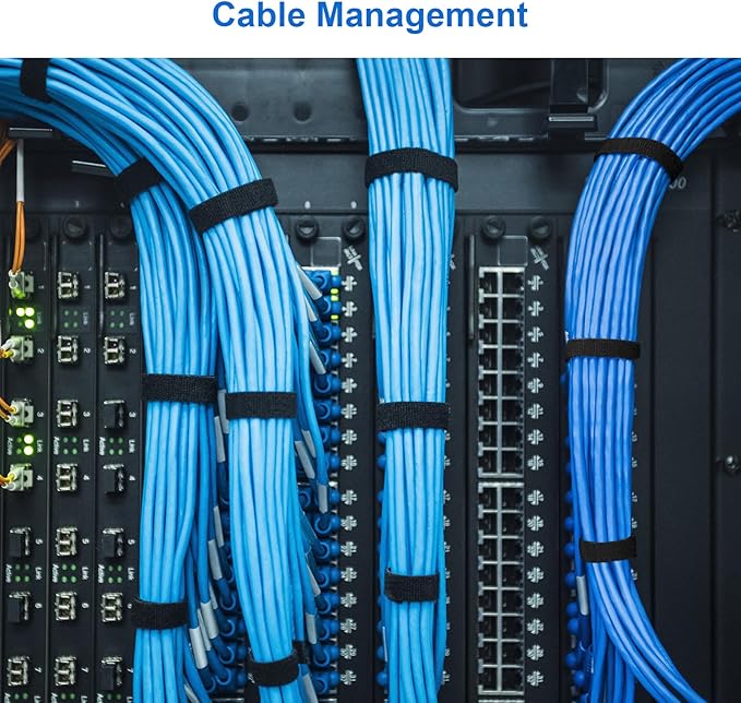 OneLeaf Hook and Loop Roll Reusable Fastening Cable Ties, 33ft x 1inch Black - Image 8