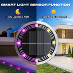 Peasur Solar Ground Lights Outdoor, 8 Pack Flat Solar Powered Disc Lights - Image 2