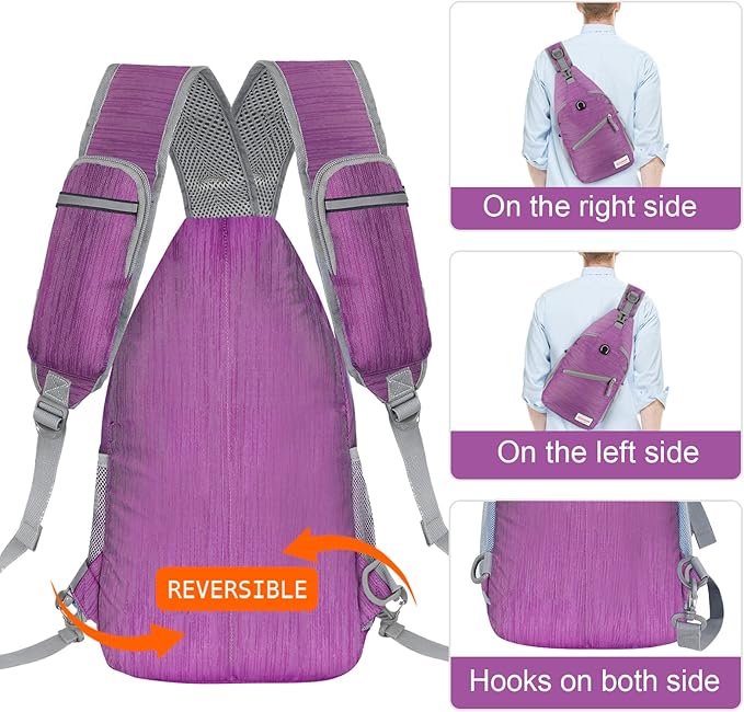 ZOMAKE Sling Bag, Small Crossbody Sling Backpack, Water Resistant Shoulder - Image 5