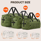 HEETA Waterproof Duffel Bag Motorcycle Dry Bag Backpack, 60L/80L Extra Large - Image 5
