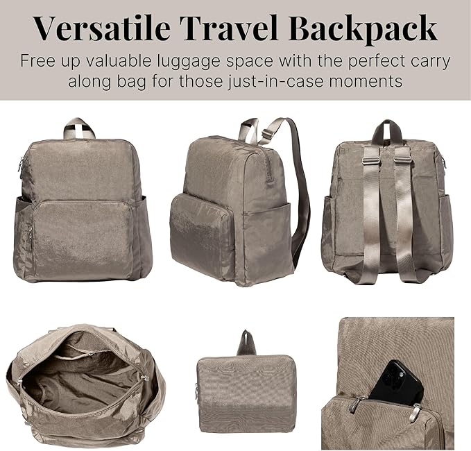 Baggallini Women's Carryall Packable Backpack, Sterling Shimmer - Image 5