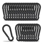 Small Carabiner Clip Hook, 2.75 inch 25 pcs Black Heavy Duty Spring Snap Hook by KINLINK
