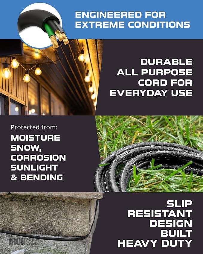 Iron Forge Cable 50 Ft Black Extension Cord - Image 4