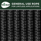 TECEUM Rope – 1/4” & 3/8” – 90 FT | 150 FT – Strong All-Purpose Utility Rope – - Image 9