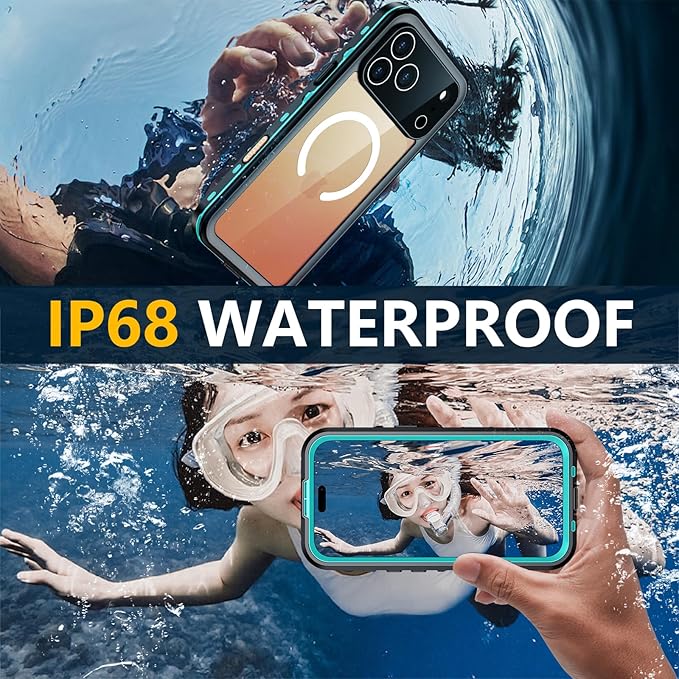 Red2Fire for iPhone 17 Pro Max Case Waterproof, Phone Case 6.9" Blue/Clear - Image 2