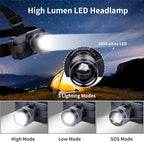 KunHe 40PACK 333LM Aluminum Alloy Headlamp 1800mAh Rechargeable - Image 2