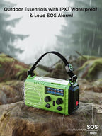 Raynic Weather Radio, 5000mAh/18500mWh Solar Hand Crank Emergency Radio - Image 8