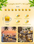 Beer Mug String Lights, 8.5FT 10 LED Summer Lights - Image 5