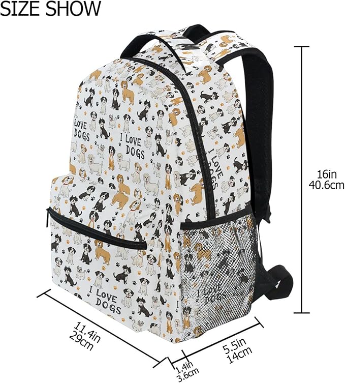 Wamika Bernese Mountain Dog Kids Backpack Cute Puppy Paw School Backpack Boy - Image 2