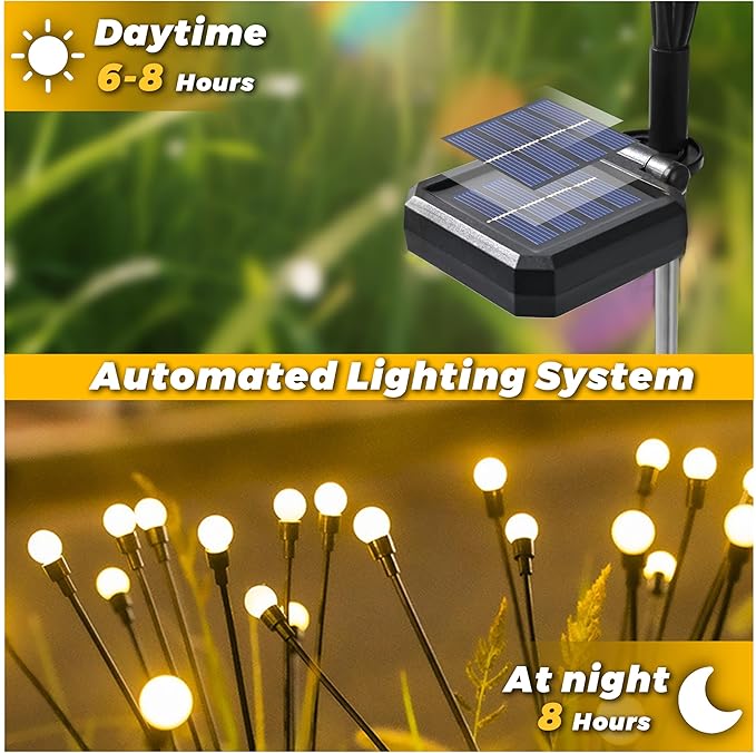 Solar Lights Outdoor-4Pack 32LEDs Solar Garden Firefly Lights Outside, Solar - Image 6