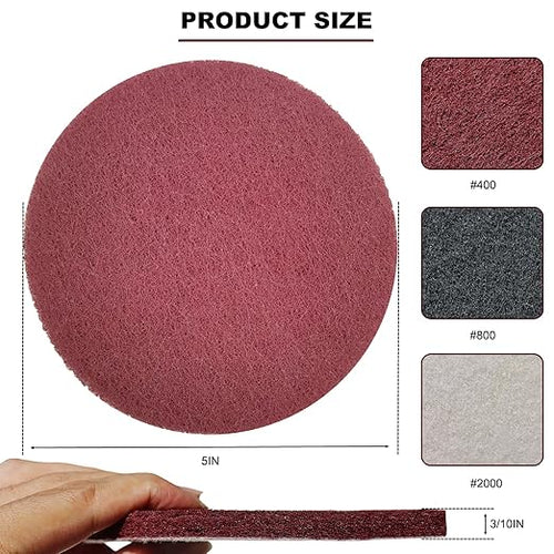 15 Pack 5 Inch Hoop and Loop Multipurpose Scrubber Scouring Pads - Image 2