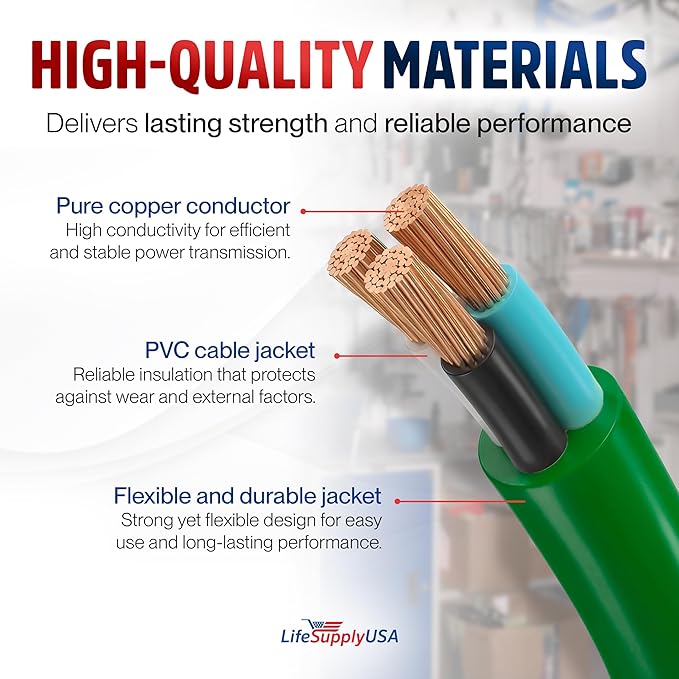 6ft Outdoor/Indoor Extension Cord 12/3 Gauge Extra Heavy Duty 3 Prong SJTW - Image 4