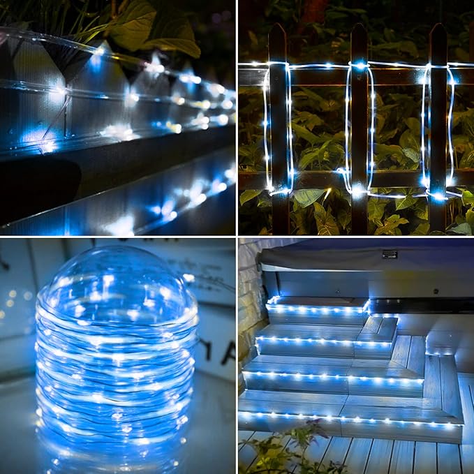 Solar Rope Lights, 2 Packs Total 132ft 400LED Solar String Lights, 8 Modes - Image 6