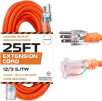 IRON FORGE CABLE 12 Gauge Extension Cord 25 Ft Lighted End by IronForgeCable