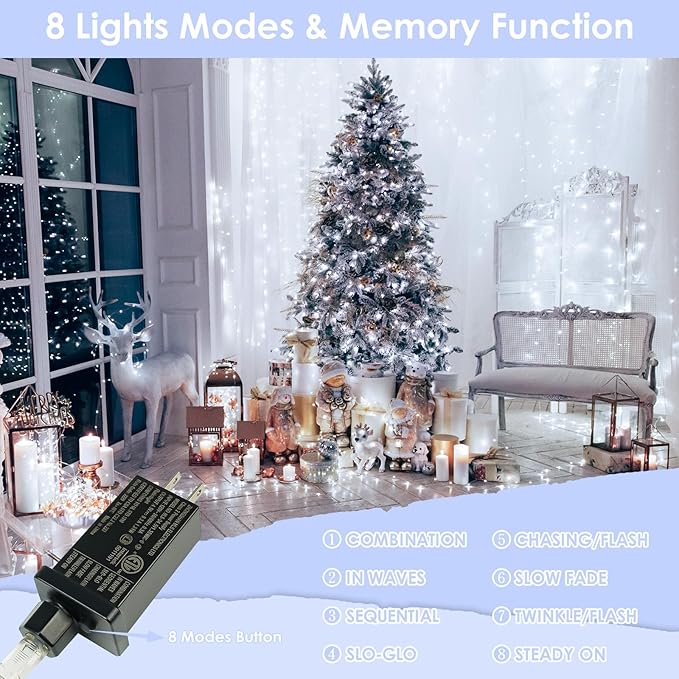 66Ft 200LED Fairy Lights Plug in - Image 4
