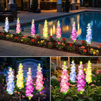KOOPER Solar Lights Outdoor Garden Decor, 4 Pack Upgraded Delphinium Solar - Image 5