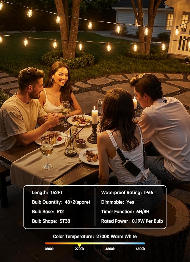 Minetom 152FT Outdoor String Lights - Image 7